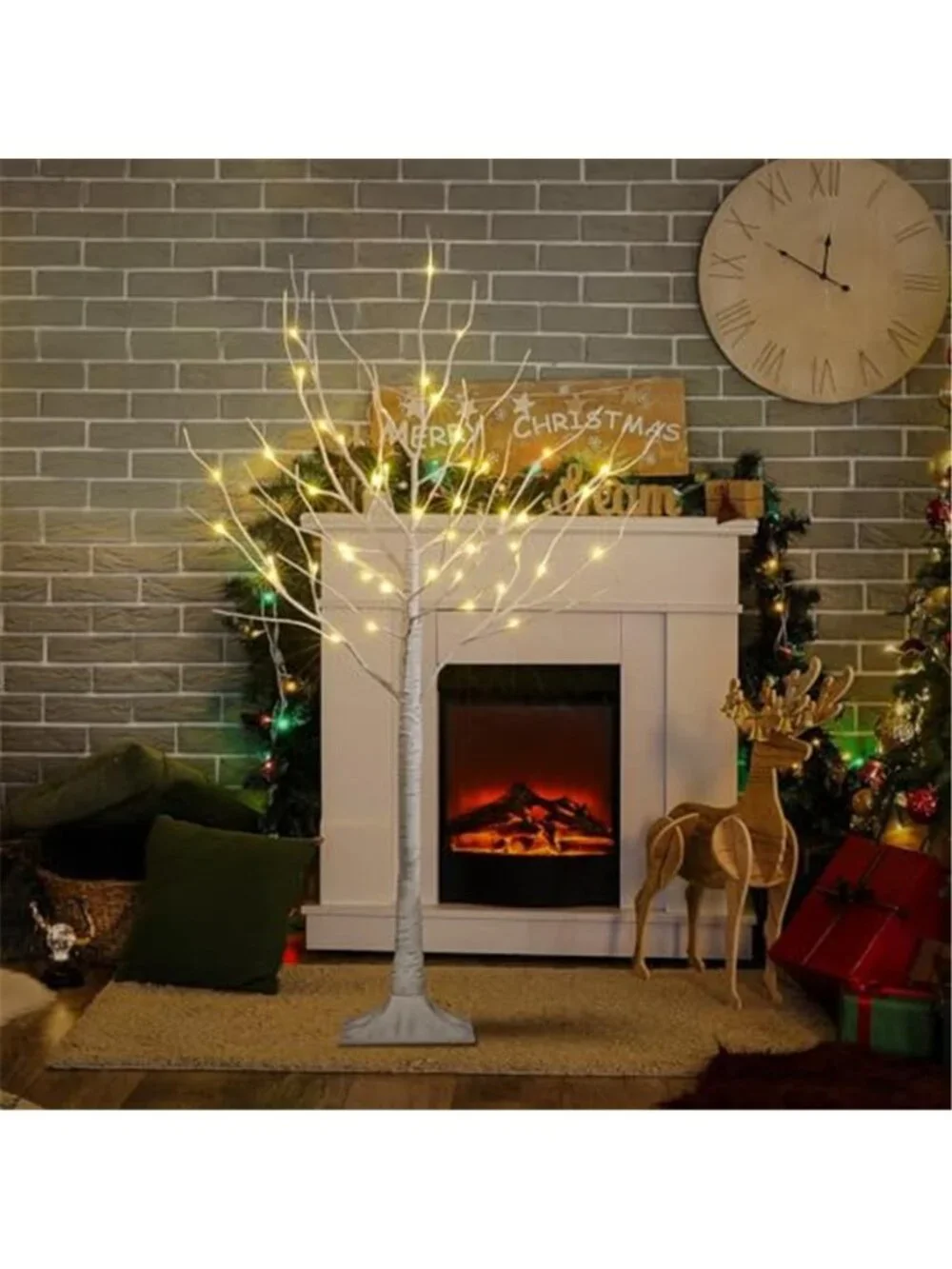 LED Birch Tree Lighted Tree Warm White Lights Indoor Outdoor Holiday Decor